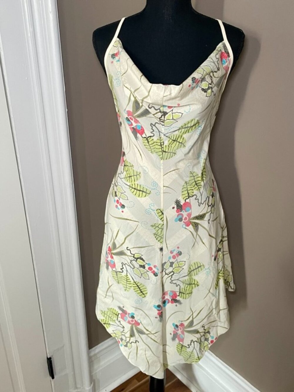 DIESEL Vintage floral asymmetric slip dress, Made in Hong Kong